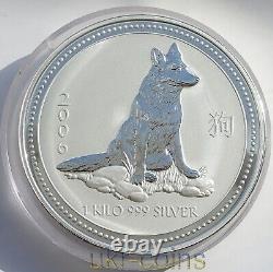 2006 Australie $30 Lunar I Année du Chien 1 Kilo Kg Pièce d'Argent Perth Mint BU