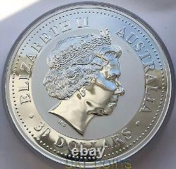 2006 Australie $30 Lunar I Année du Chien 1 Kilo Kg Pièce d'argent Perth Mint BU