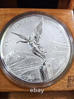 2008 Mexique 1 kilo Argent Libertad Épreuve Comme. 999 Pièce d'argent (avec boîte et COA)