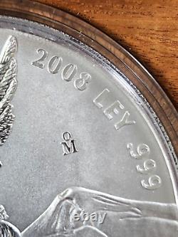 2008 Mexique 1 kilo Argent Libertad Épreuve Comme. 999 Pièce d'argent (avec boîte et COA)