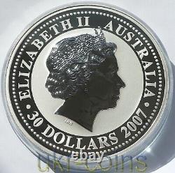 2009 Australie 30 $ Perth Lunar I Année De L'ox 1 Kilo Silver Coin Diamond Eye
