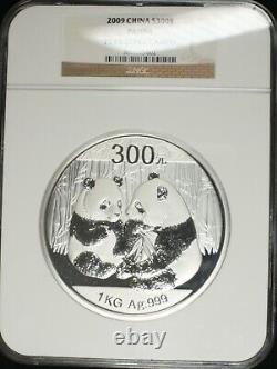 2009 Panda d'argent 1 kilo 300 yuans NGC PF68 Ultra Cameo