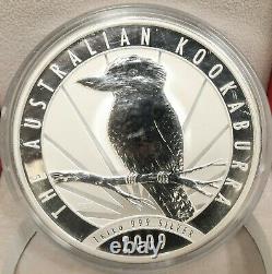 2009 Silver Australia 30 $ 1 Kilo Kookaburra Coin État De La Menthe Dans La Boîte D'affichage