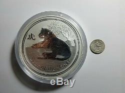 2010 1 Kilo Argent Année Du Tigre Coin. 999 1 Kg, 32 Oz, Perth Mint Lunar