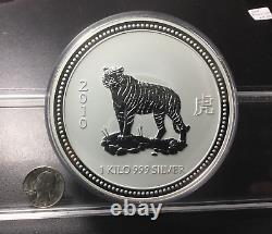 2010/2007 1 Kilo Silver Coin Année De La Tiger Perth Mint Series 1 Capsule