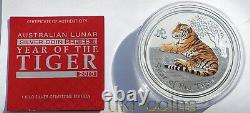 2010 Australie 1 Kilo Kg $30 Année du Tigre Pièce en argent Lunar II avec un œil en pierre précieuse