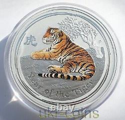 2010 Australie 1 Kilo Kg $30 Année du Tigre Pièce en argent Lunar II avec un œil en pierre précieuse