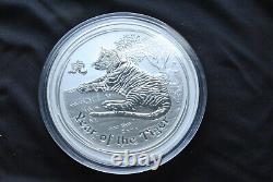 2010 Australienne Silver Lunar Année De La Tiger Coin, 1/2 Kilo
