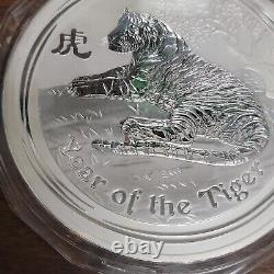 2010 P $30 Australie. 999 Argent 1 Kilo Pièce Année du Tigre