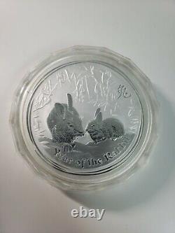 2011 1 Kilo Argent 32.15 Troy Oz. Année Lunaire Du Lapin Perth Mint Australia Coin