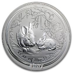 2011 Australie 1 Kilo D'argent Année Du Lapin Bu Sku #59010