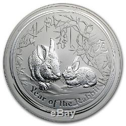 2011 Australie 1 Kilo D'argent Année Du Lapin Bu Sku # 59010