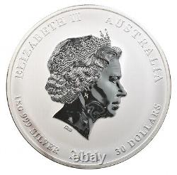 2011 Australie 30 Dollars Argent Année du Lapin Colorisé 1 Kilo d'Argent 5422