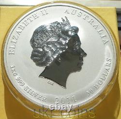 2011 Australie 30 $ Lunar II Année Du Lapin 1 Kilo Silver Coin Gemstone Eye