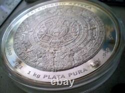 2011 Mexique Azteca 100 Pesos 1 Kilo 32,15 Oz Preuve Comme Pièce D’argent