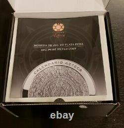 2011 Mo Mexique 32.15 Oz 1 Kilo $100 Aztec Calendrier Coin Avec Boîte Et Coa