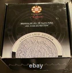 2011 Mo Mexique 32.15 Oz 1 Kilo $100 Aztec Calendrier Coin Avec Boîte Et Coa