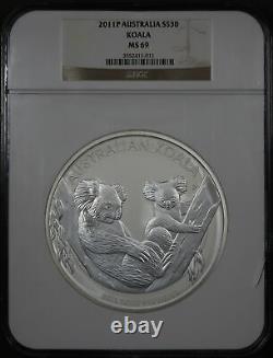 2011-P Australie $30 Argent Koala 1 Kilo NGC MS-69