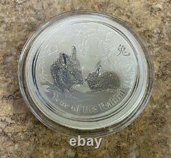 2011 Perth Mint Australia Lunar Series Année Du Lapin 30 $ 1 Kilo. 999 Argent