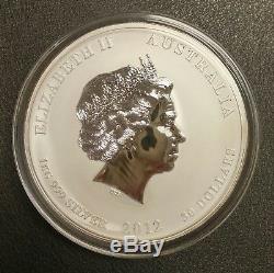 2012 $ 30 Australie Lunaire Du Dragon 1 Kilo Colorisation Argent Zodiac Bullion Coin