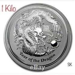 2012 Année Lunaire Du Dragon 1 Kilo Silver Coin