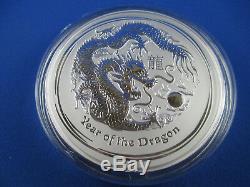 2012 Australian Lunar Series II Année Du Dragon 1 Kilo Argent Spécimen Coin