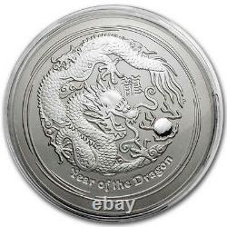 2012 Australie 10 Kilo Année D’argent Du Dragon Bu (abrasions) Sku#231606