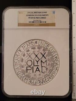 2012 Royaume-Uni 1 KILO 999 ARGENT ÉPREUVE LONDON OLYMPICS £500 NGC PF69ULTRA CAMEO Avec BOÎTE