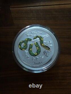 2013 Australie Année Lunaire Du Serpent 1 Kilo Argent Colorisé Coin