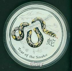 2013 Australie Serpent Lunaire 1 Kilo Couleur Argent Zodiac Bullion Coin