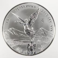 2013 Mexique 1 Kilo Argent Libertad Proof Like. 999 Pièce en Argent Boîte COA NGC PL70