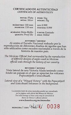 2013 Mexique 1 Kilo Argent Libertad Proof Like. 999 Pièce en Argent Boîte COA NGC PL70