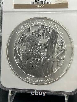 2013-p Australie Argent Koala 1 Kilo S$30 Ngc Ms69 32.15 Oz