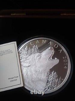 2014 1/2 Kilo Pièce D'argent Hurling Wolf Monnaie Royale Canadienne