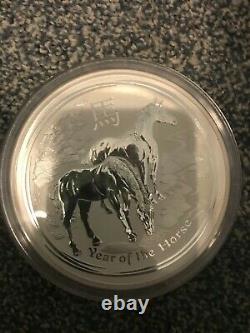 2014 $30 Australian Chinese New Year Horse Coin 1 Kilo Argent 32,15 Onces Mib