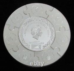 2014 Argent Liberia Proof Kilo 1000 Grammes KG Puzzle Saint James Coin Apôtre Box