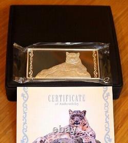 2014 Gabon léopard des neiges Gros chat 1/2 kilo pièce de monnaie en argent pur Panthera Tirage 50