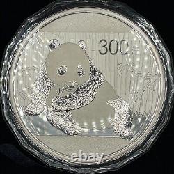 2015 1 KILO. 999 ARGENT FIN SOLIDE PANDA CHINOIS PREUVE 300 YUAN PIÈCE Avec BOÎTE & COA