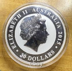 2015 1 Kilo. 999 Argent Australien Kookaburra 25ème Anniversaire Big Coin 1000g
