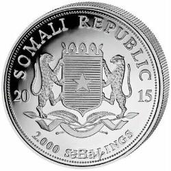 2015 1 Kilo Somalie. 999 Argent Elephant Coin (bu) - Parfait État
