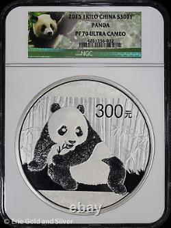 2015 300y Chine 1 Kilo Argent Proof Panda Ngc Pf 70 Ultra Cameo