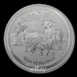 2015 Australie 1 Kilo D'argent Lunaire De Chèvre Bu Sku # 84365