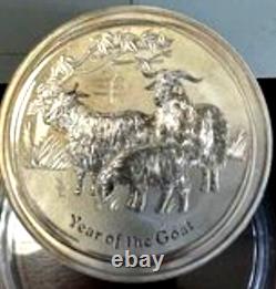 2015 Australie 1 kilo d'argent Lunar Goat BU. 999 ARGENT 30 DOLLAR PIECE