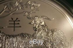 2015 Australie Année De La Chèvre Kilo Coin 32,15 Oz 999 En Argent Fin Lunaire Perth