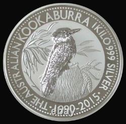 2015 Australie Silver 32.15 Oz 1 Kilo KG Anniversaire Kookaburra Coine En Capsule