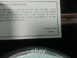 2015 Le Canada Dans Les Yeux De La Pièce D'argent Fin Cougar 250 $ Kilo