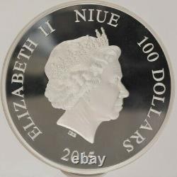 2015 Niue 100 $ Mickey Mouse Steamboat Willie (1 Kilo D'argent) Ngc Pf70uc