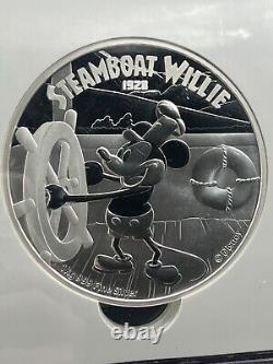 2015 Niue Disney Mickey Mouse Steamboat Willie 1 Kilo Argent NGC PF 70 UCAM