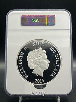 2015 Niue Disney Mickey Mouse Steamboat Willie 1 Kilo Argent NGC PF 70 UCAM