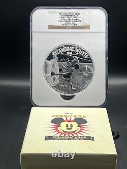 2015 Niue Disney Mickey Mouse Steamboat Willie 1 Kilo Argent NGC PF 70 UCAM